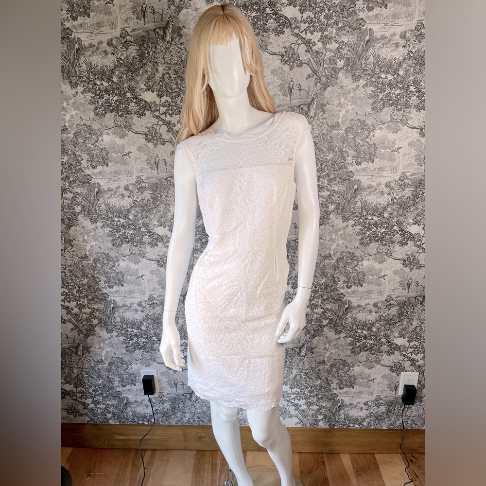 Vintage White Floral Lace Dress